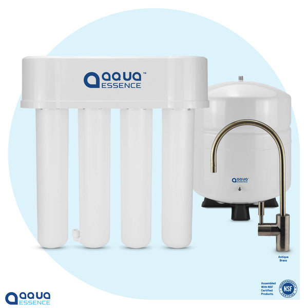 AquaEssence™ Twist RO Reverse Osmosis System, Chrome Pleated Faucet, 75 gpd (PN AES-TRO75) - Aqua Essence