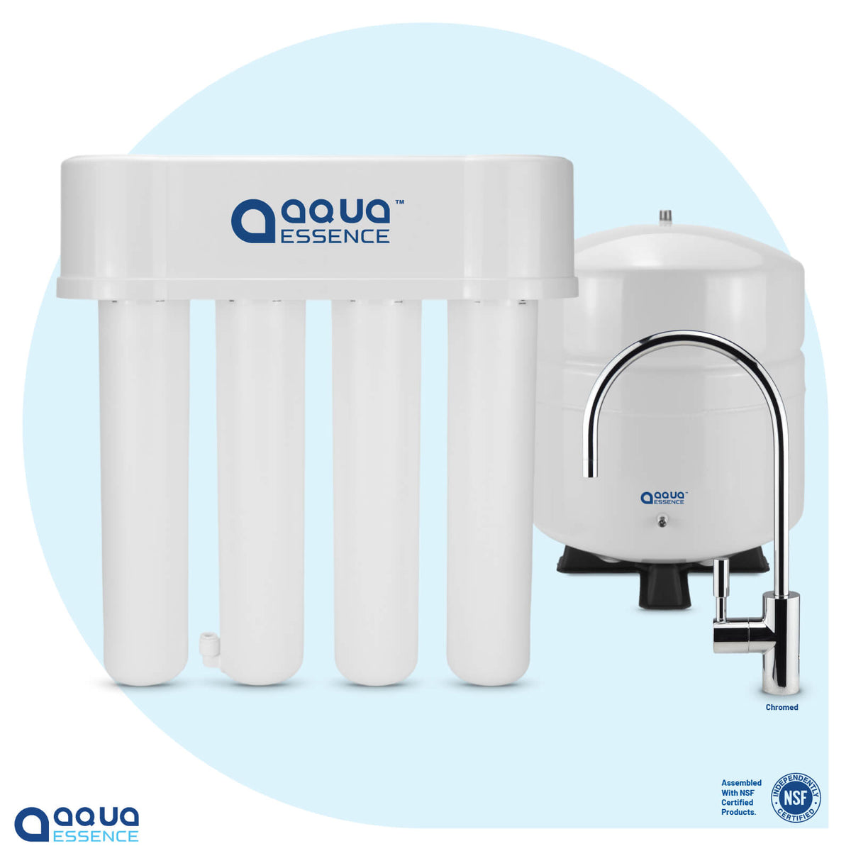 AquaEssence™ Twist RO Reverse Osmosis System, Chrome Pleated
