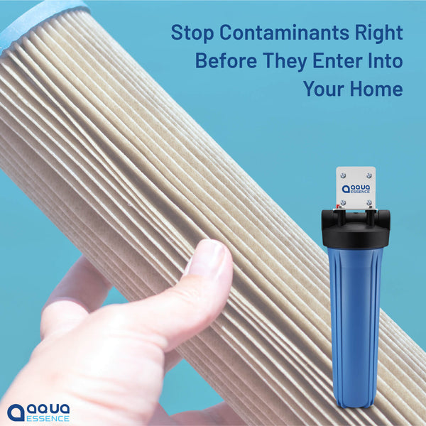 Whole House 1 Stage Sediment Filter with Pleated High Flow Filter, 100K Gallons Capacity - Aqua Essence