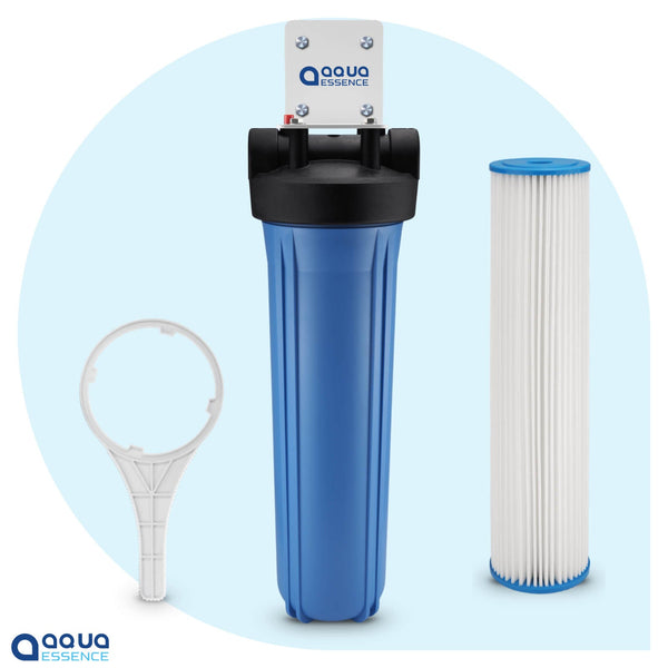 Whole House 1 Stage Sediment Filter with Pleated High Flow Filter, 100K Gallons Capacity - Aqua Essence