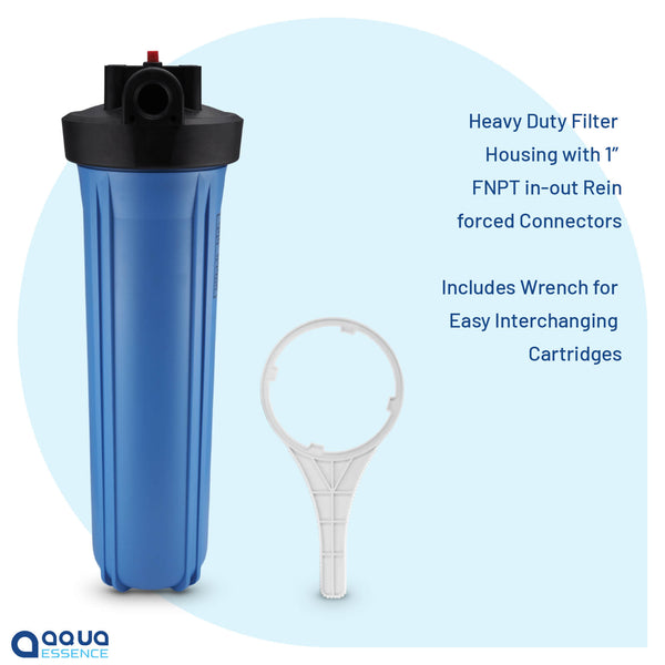 Whole House 1 Stage Sediment Filter with Pleated High Flow Filter, 100K Gallons Capacity - Aqua Essence