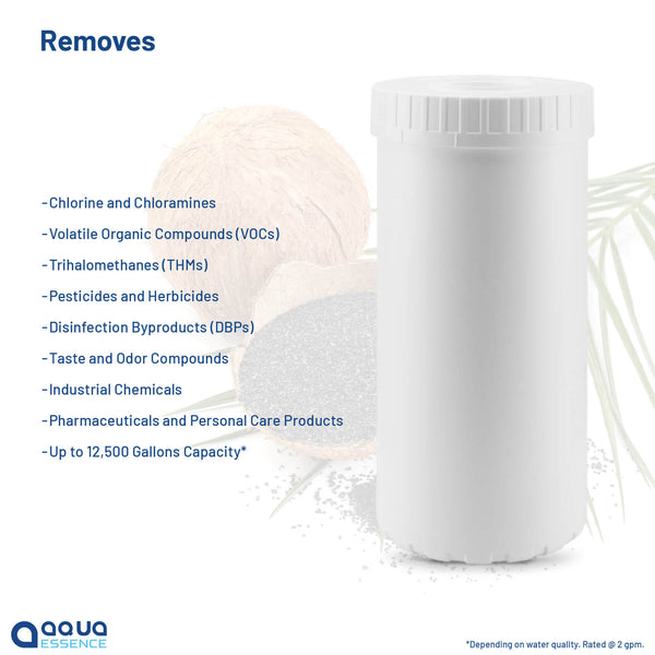 AquaEssence™ Granulated Activated Carbon (GAC), 4.5" x 10", 1100 Iodine Number (PN AES-GAC-4520). 12,500 Gallons Capacity. - Aqua Essence