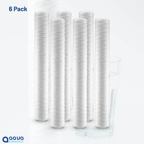 AquaEssence™ High Capacity String Wound Sediment Filter, 2.5 x 20 in, 5 Microns Filtration (PN: AES-WF-2520) - Aqua Essence