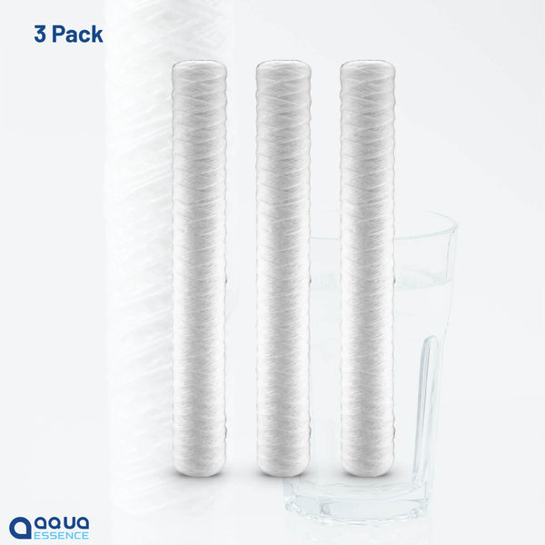 AquaEssence™ High Capacity String Wound Sediment Filter, 2.5 x 20 in, 5 Microns Filtration (PN: AES-WF-2520) - Aqua Essence