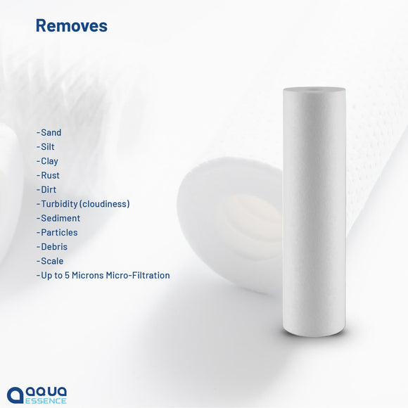 AquaEssence™ MAX Depth Filtration Sediment Filter, 2.5 x 10 in, 5 Microns Filtration (PN: AES-DF-2510, Compatible with Compatible with Pentek P5, Aquapure AP110) - Aqua Essence