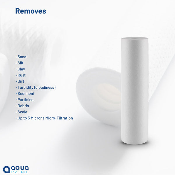 AquaEssence™ MAX Depth Filtration Sediment Filter, 2.5 x 10 in, 5 Microns Filtration (PN: AES-DF-2510, Compatible with Compatible with Pentek P5, Aquapure AP110) - Aqua Essence
