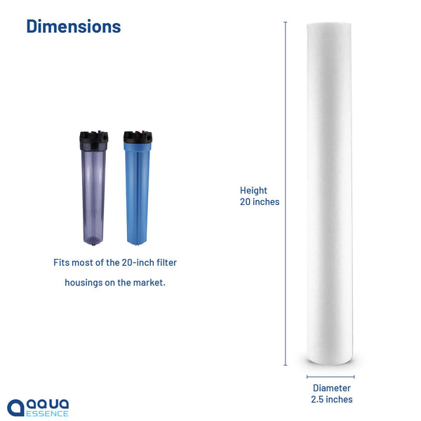AquaEssence™ MAX Depth Filtration Sediment Filter, 2.5 x 20 in, 5 Microns Filtration (PN: AES-DF-2520, Compatible with P5-20 / 155016-43, SDC-25-2005 and other 20" x 2.5" spun PP ) - Aqua Essence