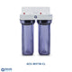 AquaEssence™ Mini Twin-Stage Whole House Water Filtration System - 5 microns Grroved Sediment + High Capacity Activated Carbon, 30K Gallons Capacity (PN AES-WHTW) - Aqua Essence