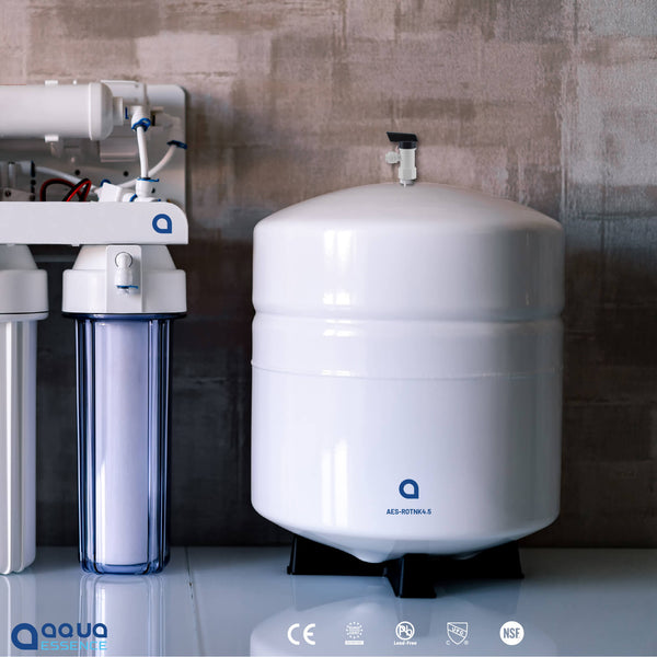 AquaEssence™ 4.5 Gallon Reverse Osmosis Pressurized Tank, White, 1/4" Connector (PN: AES-ROTNK4.5) - Aqua Essence