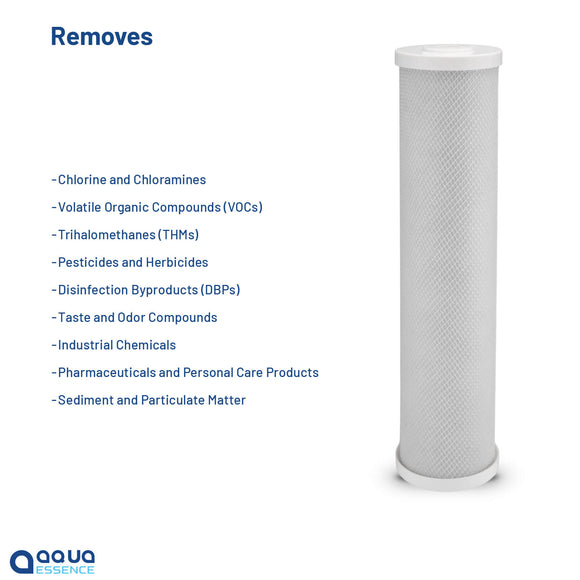AquaEssence™ High Capacity Carbon Block Filter, 4.5 x 20 in, 5 Microns Filtration (PN: AES-CB-452005) - Aqua Essence
