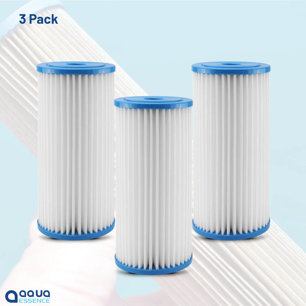 AquaEssence™ High Flow Pleated Sediment Filter, 4.5 x 10 in, 5 Microns Filtration (PN: AES-PF-451005, Replacement for GE FXHSC, Culligan R50-BBSA, Pentek R30-BB, S1-BB) - Aqua Essence