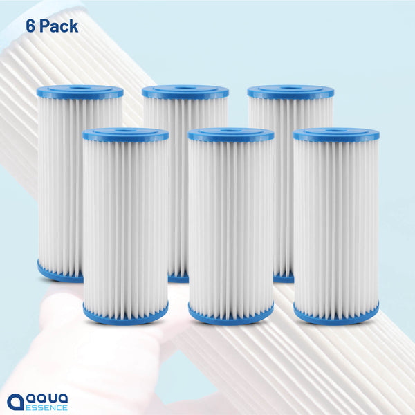 AquaEssence™ High Flow Pleated Sediment Filter, 4.5 x 10 in, 5 Microns Filtration (PN: AES-PF-451005, Replacement for GE FXHSC, Culligan R50-BBSA, Pentek R30-BB, S1-BB) - Aqua Essence