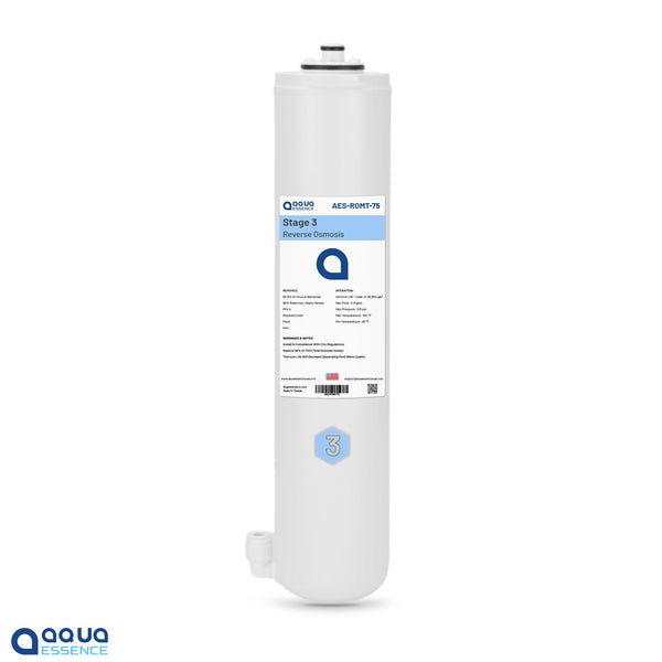 AquaEssence™ Stage 3. 75 gpd Membrane for Twist Reverse Osmosis AES-TRO75 & AES-TRO100 (PN AES-ROMT-75) - Aqua Essence