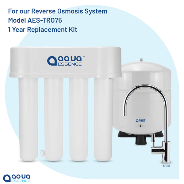 AquaEssence™ Twist Reverse Osmosis 4 Stages Replacement Kit for 75 gpd (PN AES-TRO75-K1Y & AES-TRO75-K2Y) - Aqua Essence
