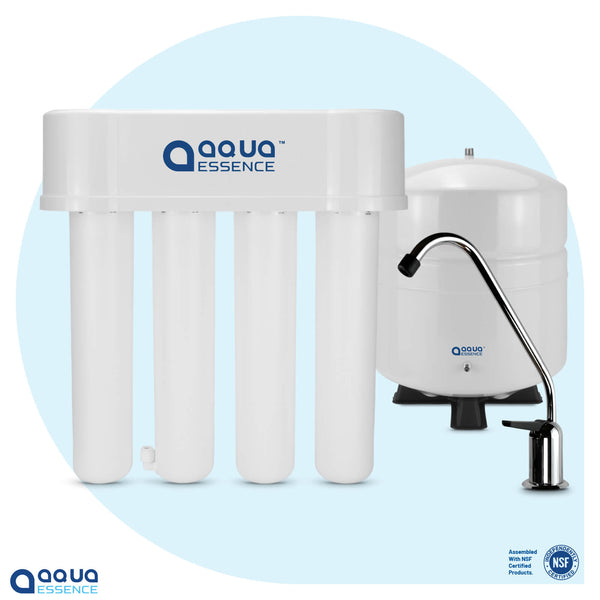 AquaEssence™ Twist RO Reverse Osmosis System, Chrome Pleated Faucet, 75 gpd (PN AES-TRO75) - Aqua Essence