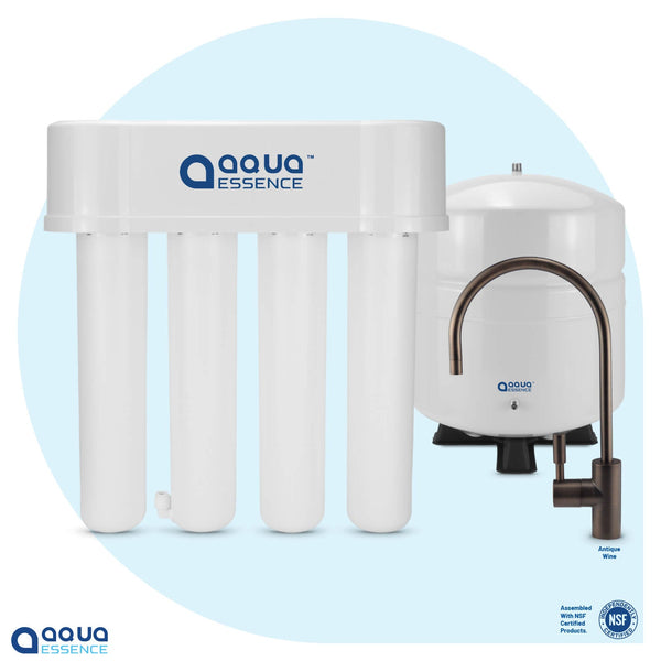 AquaEssence™ Twist RO Reverse Osmosis System, Chrome Pleated Faucet, 75 gpd (PN AES-TRO75) - Aqua Essence