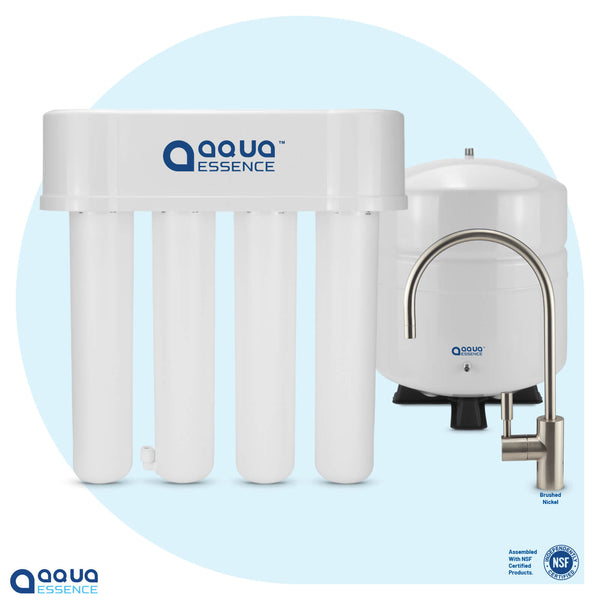 AquaEssence™ Twist RO Reverse Osmosis System, Chrome Pleated Faucet, 75 gpd (PN AES-TRO75) - Aqua Essence
