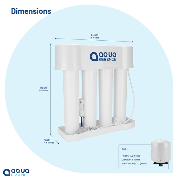 AquaEssence™ Twist RO Reverse Osmosis System, Chrome Pleated Faucet, 75 gpd (PN AES-TRO75) - Aqua Essence