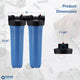 Whole House TWIN Filtration System - 30 microns Pleated Sediment + High Capacity Carbon Block, 100K Gallons Capacity (PN AES-WH4520-TWIN) - Aqua Essence
